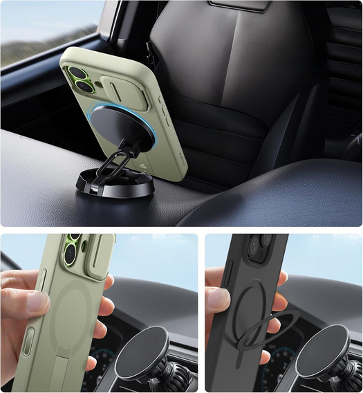 Etui do iPhone 17, Suritch Shockproof, do MagSafe – zielone
