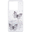 Etui do Xiaomi 13T / 13T Pro, Glitter Butterfly, białe