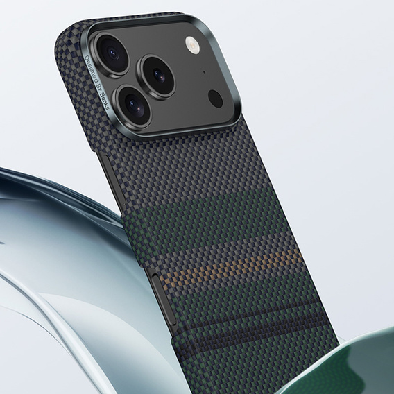 Etui BENKS Kevlar do iPhone 17 Pro, Magnetic Armor Air Aurora 600D 0069, do MagSafe, zielone