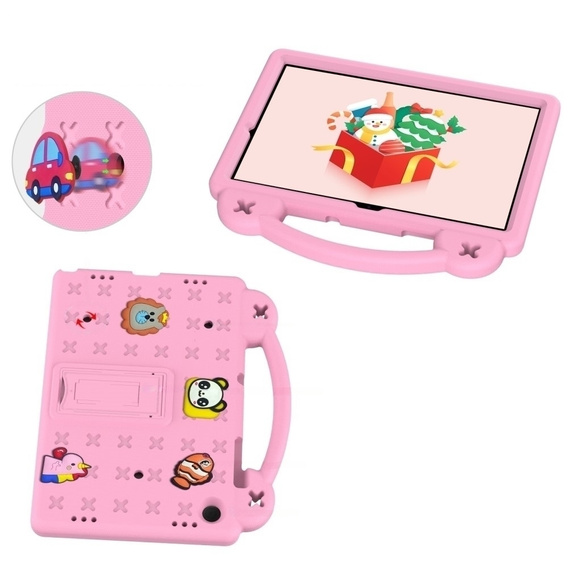 Etui do Samsung Galaxy Tab A11 Plus / A9 Plus, Cute Patterns, z podstawką, Różowe