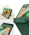 Etui do Motorola Razr 60 Ultra, PC Case, ze szkłem i podstawką, zielone