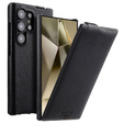 Etui MELKCO z klapką do Samsung Galaxy S25 Ultra, skórzane, flip, czarne