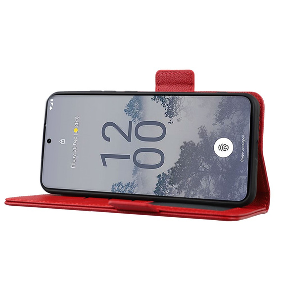 Etui z klapką do Nokia X30 5G, Wallet Litchi Magnet Case, czerwone