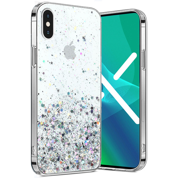 Etui do iPhone X/XS, Glittery, przezroczyste