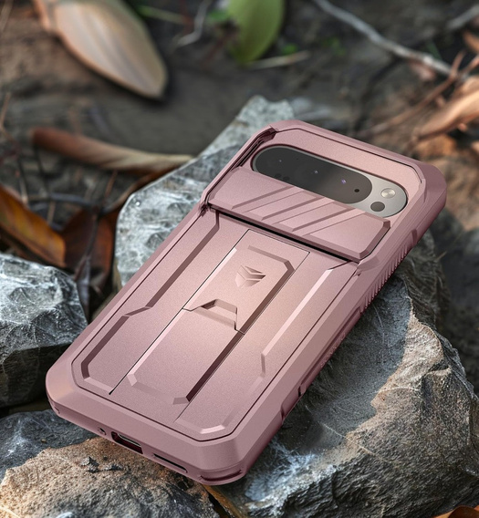 Etui pancerne do Google Pixel 9 Pro XL, Dexnor Full Body (Two Frames), różowe