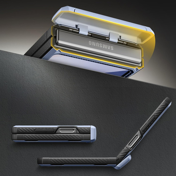 Etui do Samsung Galaxy Z Flip7 FE / Z Flip6, Tongate MECH Magsafe, niebieskie