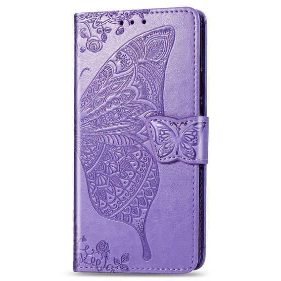 Etui z klapką do Xiaomi Redmi 9A, Butterfly, fioletowe