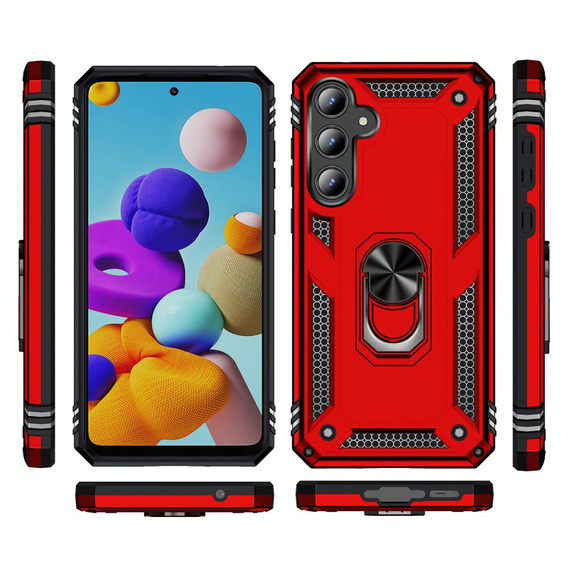 Etui pancerne do Samsung Galaxy A55 5G, Nox Case Ring, czerwone