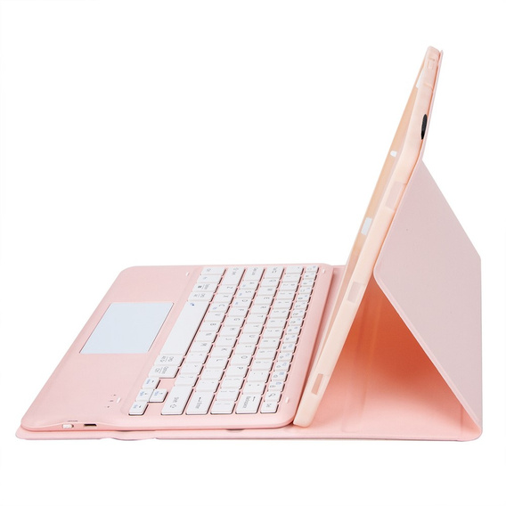 Etui z klawiaturą Bluetooth i touchpadem do Lenovo Idea Tab Pro – różowe