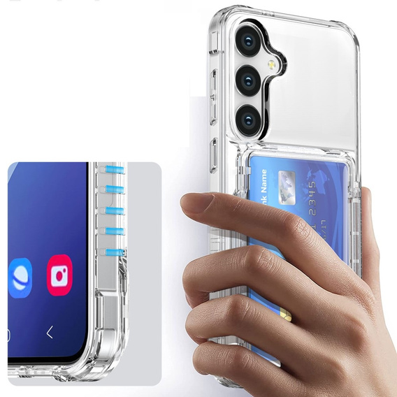 Etui do Samsung Galaxy S24+ Plus, Card Holder, przezroczyste