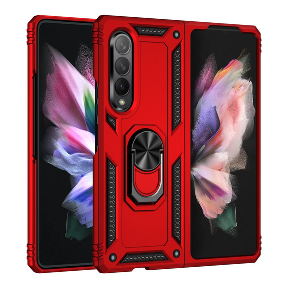 Etui pancerne do Samsung Galaxy Z Fold3 5G, Nox Case Ring, czerwone