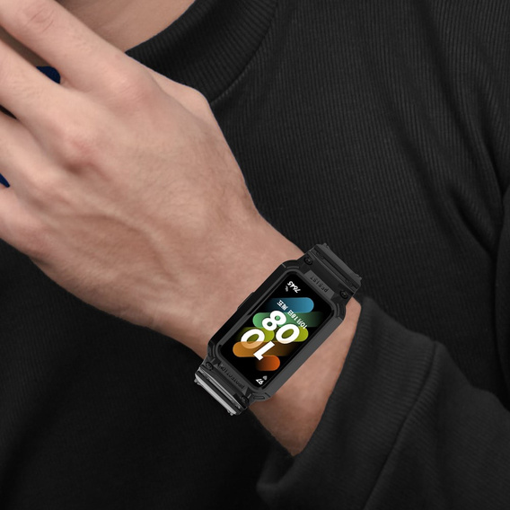 Pasek z Etui do Huawei Band 6 / Huawei Band 7, Czarny