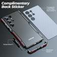 Etui LUPHIE do Samsung Galaxy S25 Ultra, Armor Bumper, czarne / czerwone