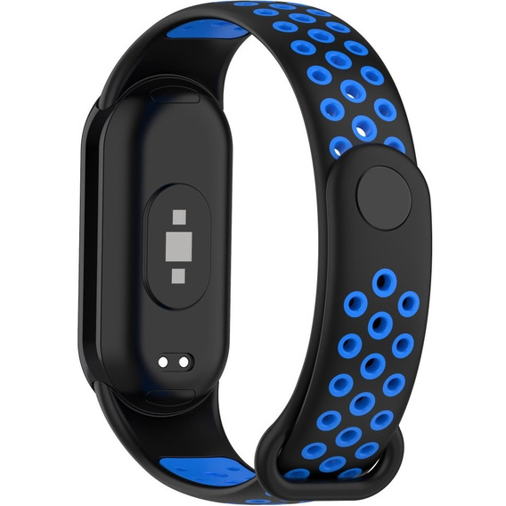 Pasek Silikonowy do Xiaomi Smart Mi Band 8 / Xiaomi Smart Mi Band 9, Czarny / Niebieski