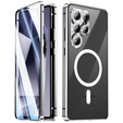 Etui Magnetic Dual Glass MagSafe do Samsung Galaxy S25 Ultra, srebrne