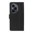Etui z klapką do Honor 400 Pro 5G, Crossbody Leather Wallet, czarne