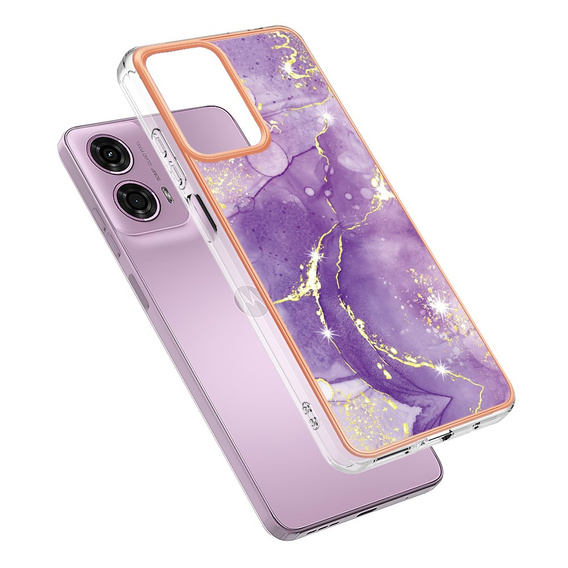 Etui ochronne do Motorola Moto G24 / G24 Power / G04, Marble Slim Case, ciemnofioletowe