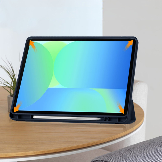 Etui do Samsung Galaxy Tab S10 FE+ Plus, Smartcase z miejscem na rysik, granatowe