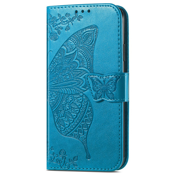 Etui z klapką do Infinix Hot 30i, Butterfly, niebieskie