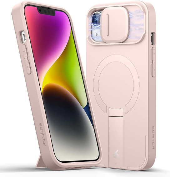 Etui do iPhone 13/14, Suritch Shockproof, do MagSafe, różowe