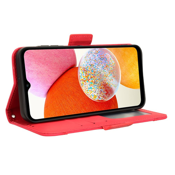Etui z klapką do Samsung Galaxy A15 4G / 5G, Card Slot, czerwone