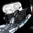 Etui ochronne z motywem czaszki do AirPods 4 – czarne