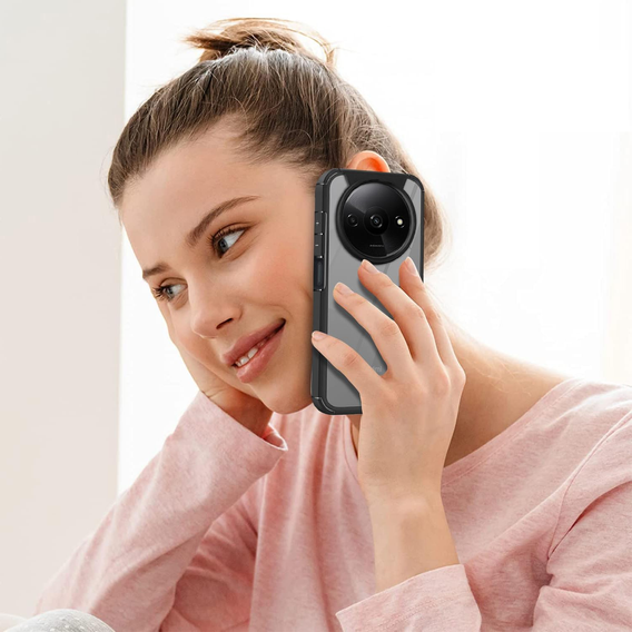 Etui do Xiaomi Redmi A3, Fusion Hybrid, z ochroną aparatu, przezroczyste / czarne