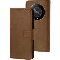 Etui z klapką do Honor Magic 6 Lite 5G, Split Leather, brązowe