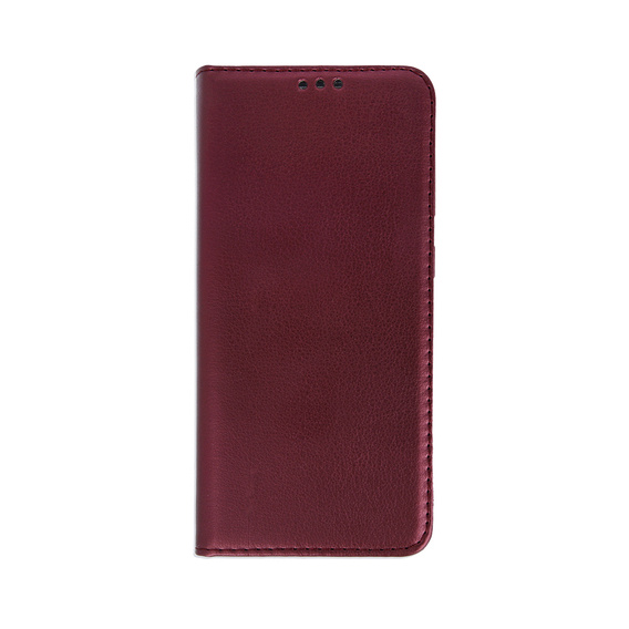 Etui z klapką do Samsung Galaxy A54 5G, Smart Magnetic, bordowe + szkło 9H