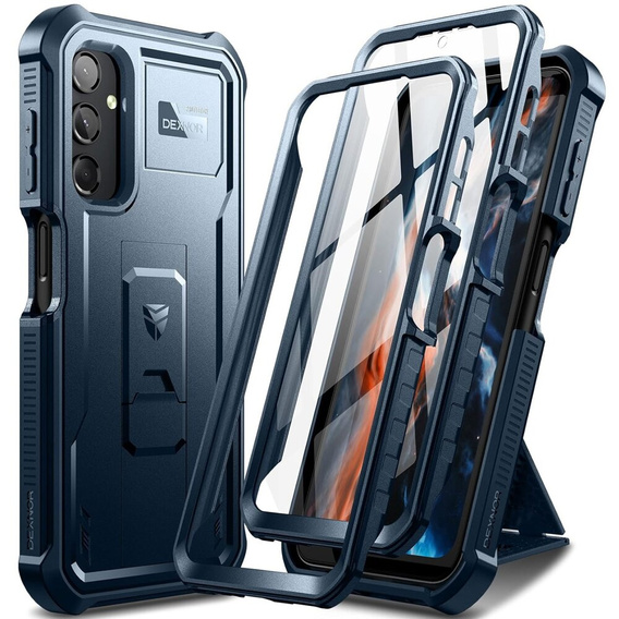 Etui pancerne do Samsung Galaxy A25 5G, Dexnor Full Body (Two Frames), granatowe