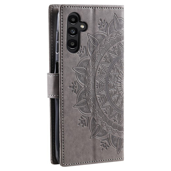 Etui z klapką do Samsung Galaxy A55 5G, Mandala, szare