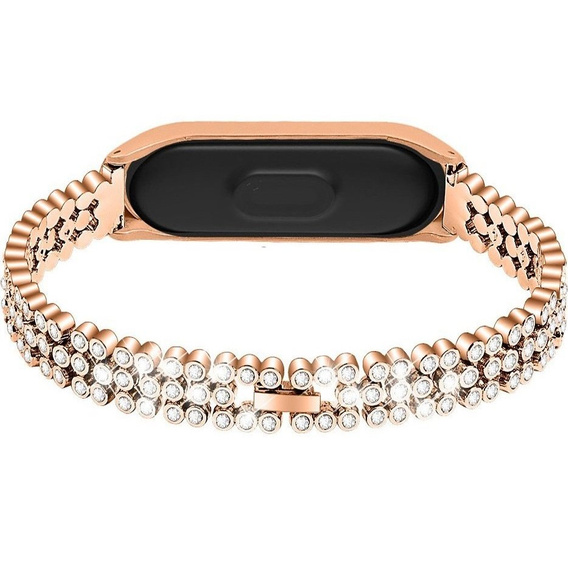 Bransoleta Rhinestone Decor do Xiaomi Mi Band 5 - Gold