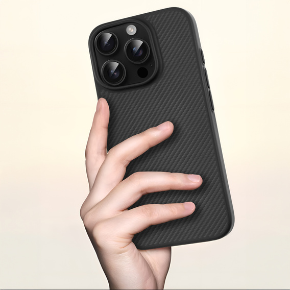 Etui do iPhone 16 Pro, Aramid Fiber Cover, czarne