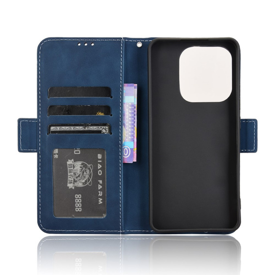 Etui z klapką do Xiaomi Redmi Note 14 4G, Card Slot, granatowe