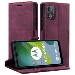 Etui do Motorola Moto E13 4G, ERBORD Vintage portfel z klapką, czerwone