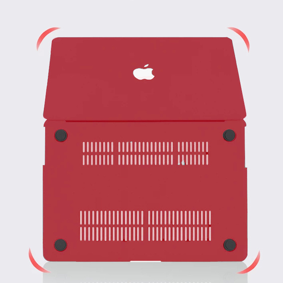 Etui do MacBook Air 13 A2337 M1 A2179 A1932, HardShell, czerwone