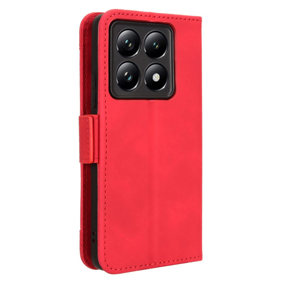 Etui z klapką do Xiaomi 14T, Card Slot, czerwone