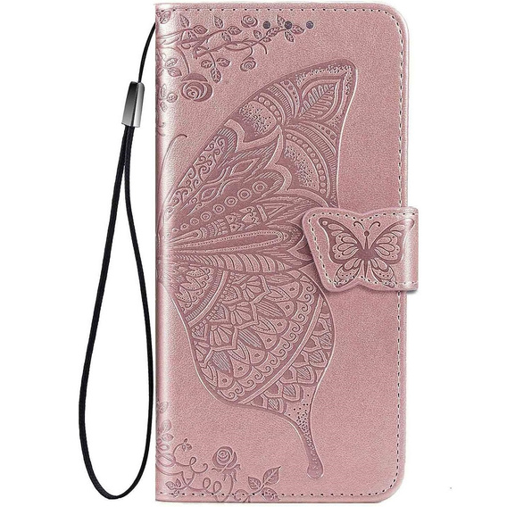 Etui z klapką do Xiaomi Redmi A5, Butterfly, różowe rose gold