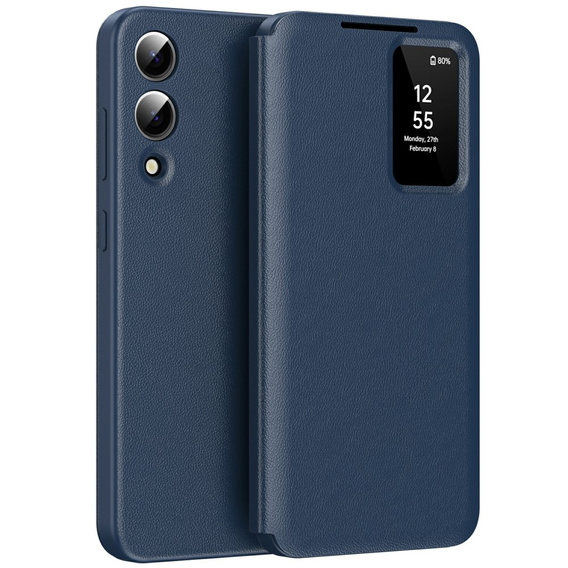 Etui do Samsung Galaxy S25 Edge – Smart View z kieszenią na kartę, niebieskie