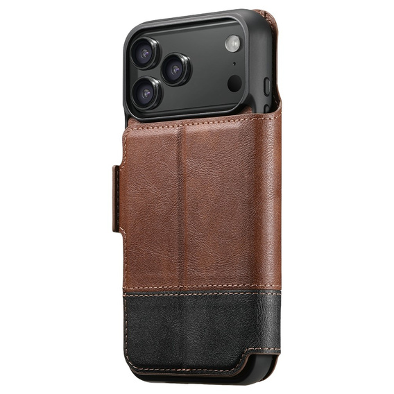 Etui z klapką 2w1 SUTENI do iPhone 17 Pro, do MagSafe, brązowe