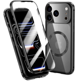 Etui do iPhone 17 Pro Max, Magnetic Dual Glass, do MagSafe, czarne