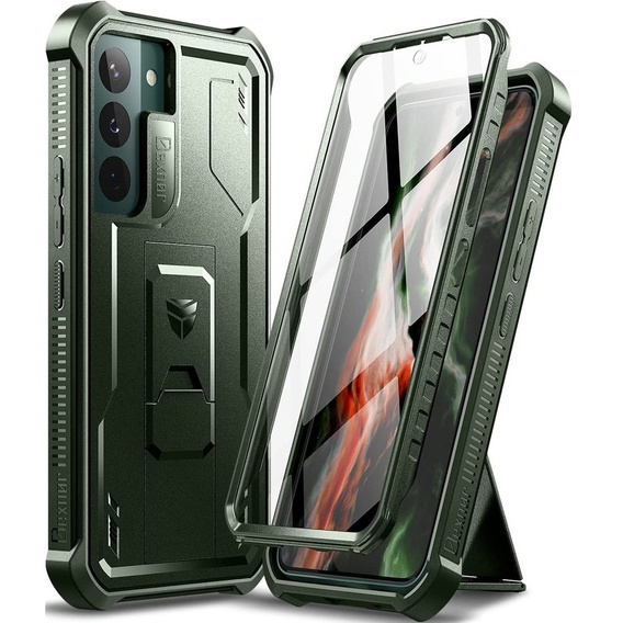 Etui pancerne do Samsung Galaxy S22, Dexnor Full Body, zielone