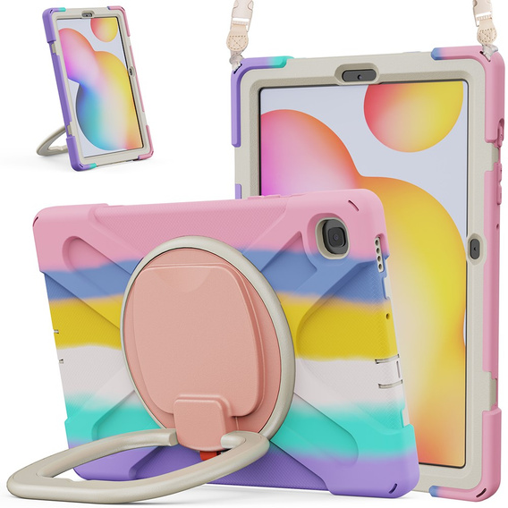 Etui dla dzieci do Samsung Galaxy Tab S6 Lite P610/P615/S6 Lite (2022), pancerne z paskiem, wielokolorowe