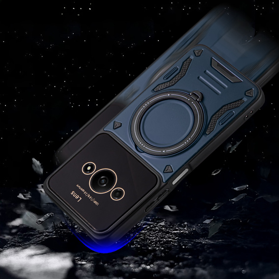 Etui pancerne do Xiaomi Redmi A3, Magnetic Ring, niebieskie