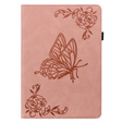 Etui do Lenovo Tab M9, Wallet Pen Slot, butterflies, różowe