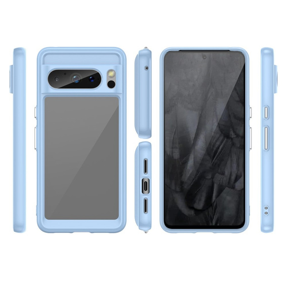 Etui do Google Pixel 8 Pro, Fusion Hybrid, przezroczyste / niebieskie
