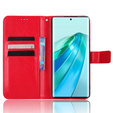 Etui z klapką do Honor Magic 5 Lite, Crazy Horse Wallet, czerwone