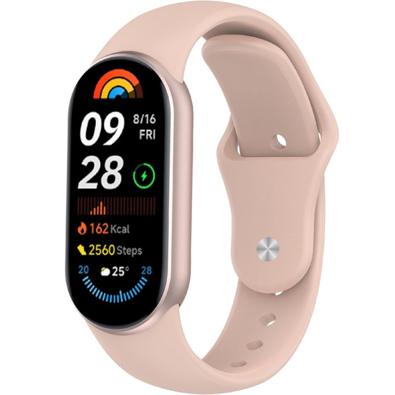 2x Pasek Silikonowy do Xiaomi Smart Band 10 / 9 / 8, Czarny, Różowy
