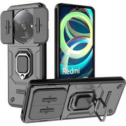 Etui do Xiaomi Redmi A3, KickStand Camera Lens, czarne