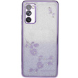 Etui do Samsung Galaxy S20 FE, Glitter Flower, fioletowe